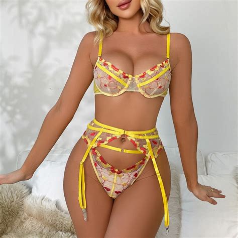 Hot Women Lingerie Set With Garter Belts Sexy Lace Bra And Panty Lingerie Sets Ebay