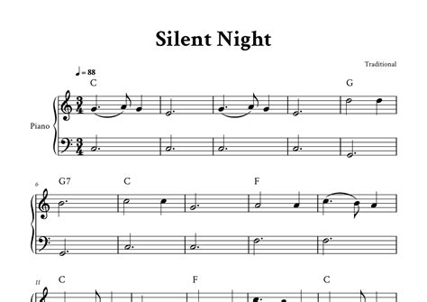 Silent Night Easy Piano In C Arr Yuri Noronha By Traditional Sheet