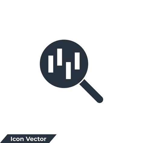 Analysis Icon Logo Vector Illustration Magnifying Glass With Bar Chart