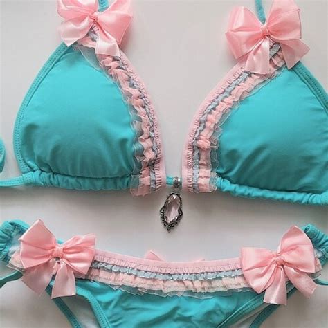 Pastel Goth Bikini Black Scrunch Bottom Brazilian Bikini Pink Etsy