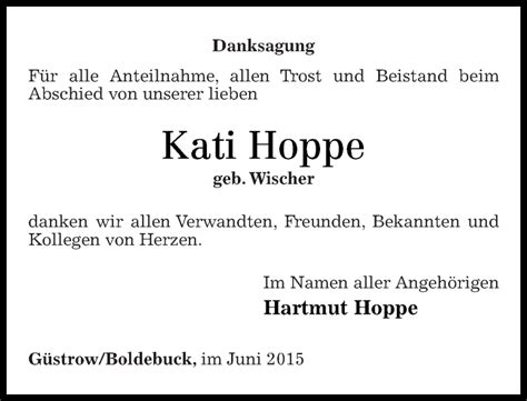 Traueranzeigen Von Kati Hoppe Rz Trauer De