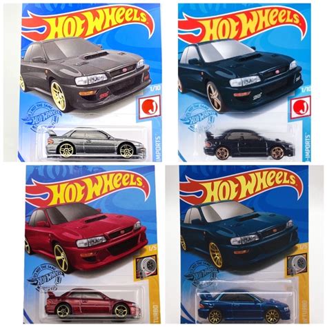 四台一組 硬皮鯊 速霸陸 SUBARU IMPREZA 22B STI VERSION 風火輪 HOT WHEELS 蝦皮購物