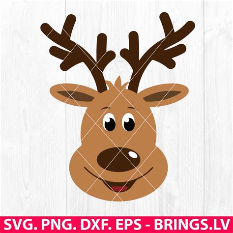 Reindeer Face Svg Christmas Reindeer Svg Cute Reindeer Svg Png Dxf