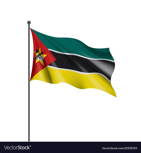 Mozambique Flag On A White Royalty Free Vector Image