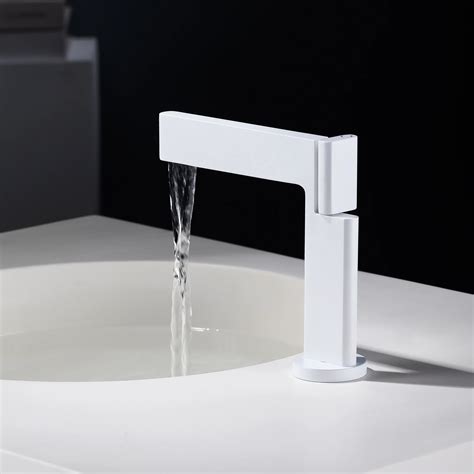 Hot Sale Brass Extra Long Spout Single Handle One Hole White Basin Sink Mixer Bathroom Faucet