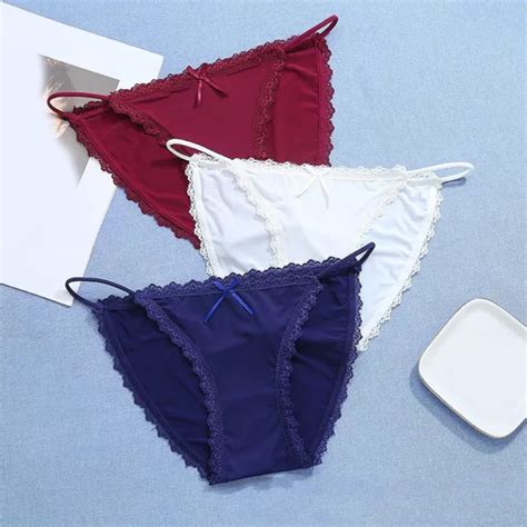 CULOTTE SEXY EN Satin Et Dentelle Tanga Bikini Culotte Lingerie Dos Nu Us F EUR PicClick FR