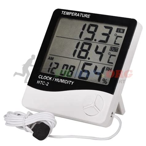 THERMOMETER HYGROMETER TEMPERATURE HUMIDITY CLOCK HTC 2 DIGITAL