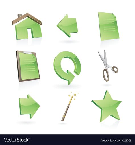 Green icons set Royalty Free Vector Image - VectorStock