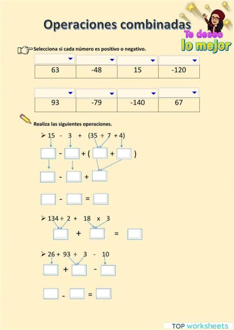 Operaciones Combinadas Ficha Interactiva Topworksheets