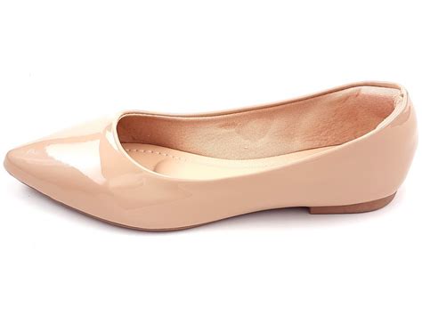 Sapatilha Verniz Nude Bico Fino CECI Calçados Atacado de Calçados