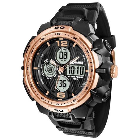 Relógio X Games Masculino Preto Anadigi Cronógrafo Silicone XMPPA213 BXPX