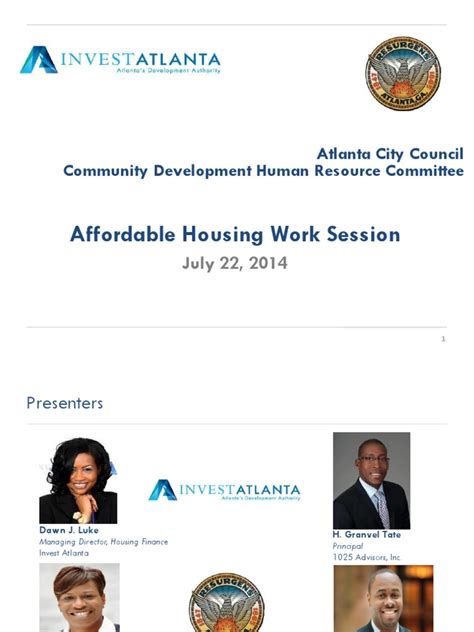 Invest Atlanta Affordable Housing Presentation To Atlanta City Council