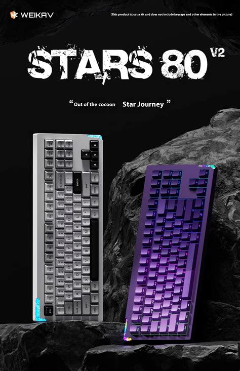 Weikav Stars V Aluminum Barebone Keyboard Kit Hot Swappable Rgb Gasket Custom Gaming