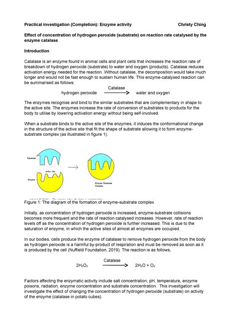 Catalase Reaction Diagram