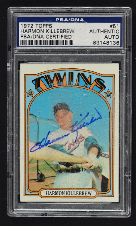 Lot Detail Harmon Killebrew Topps Autographed Card Psa Dna