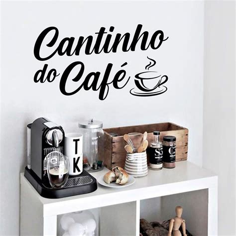 Adesivo de Parede Cantinho do Café Sala Cozinha Escritório Preto ou