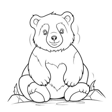 premium photo fun  fuzzy bears simple coloring page