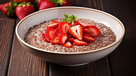 Premium AI Image Buckwheat Porridge With Strawberries