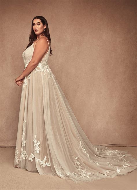 Azazie Rhodes Diamond White Nude A Line V Neck Sequins Tulle Dress Azazie