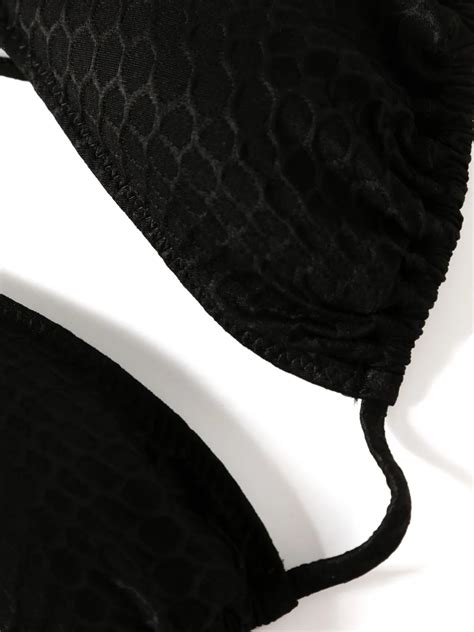 Noire Swimwear Nikki Snakeskin Effect Bikini Set In Black ModeSens