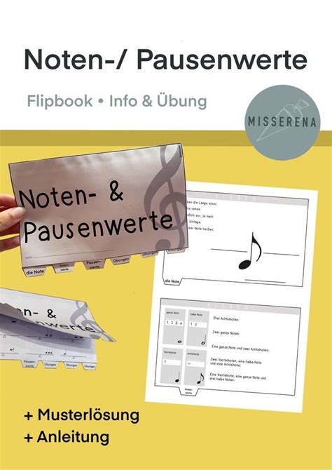 Notenlehre Flipbook Unterrichtsmaterial Im Fach Musik Viertelnote