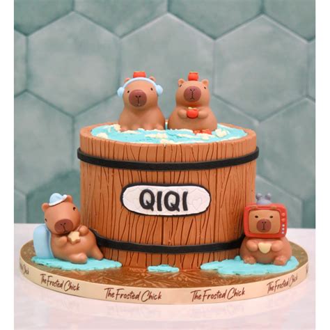 Capybara Hot Tub Cake