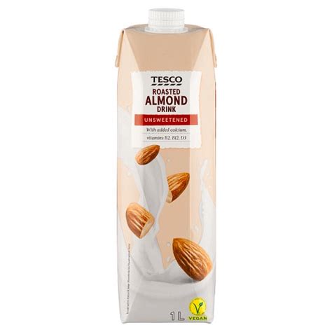 Tesco Unsweetened Roasted Almond Drink With Added Calcium Vitamins 1 L