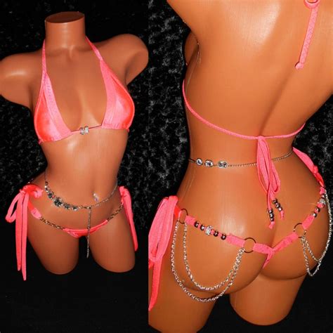 Two Piece Bikini W Quality Crystal Stones Ceramic Beads Etsy