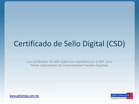 Certificado De Sellos Digital Ppt Descarga Gratuita