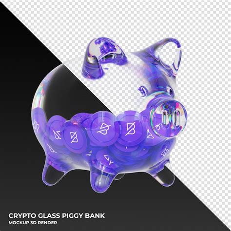 Premium PSD Band Protocol Band Glass Piggy Bank With Crypto Coins 3d