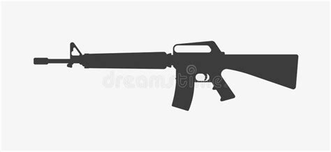 M16 Vector Icon Assault Rifle Gun Symbol Stock Vector Illustration