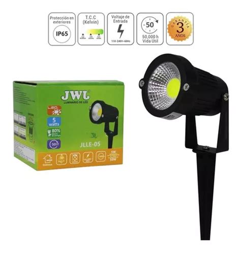 Lampara Led Para Jardin Tipo Estaca 5w Luz Blanca 3 Pz Jwj