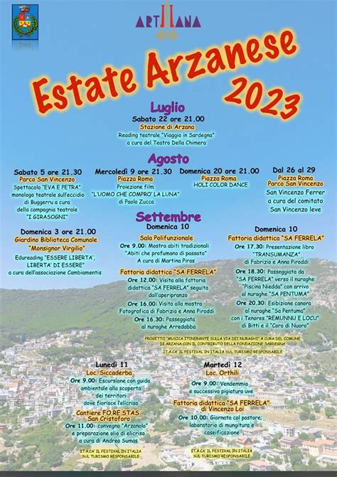 Eventi Estate 2023 Ad Arzana Scopri Calendario E Programma