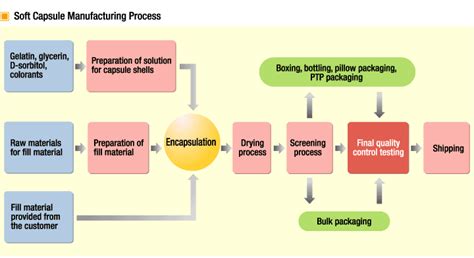 Capsule Manufacturing Process Flow Chart Production Manufacturing Process Capsule Soft Map Line ...