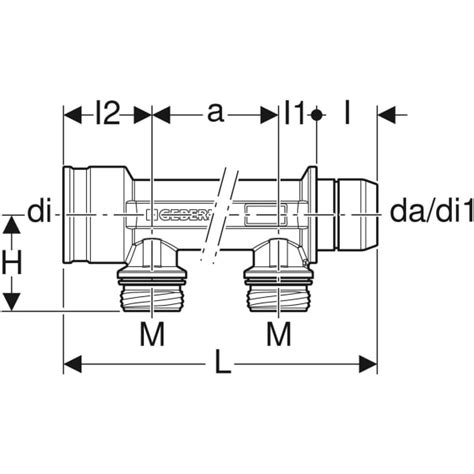 Geberit Verteiler mit Steckanschluss und Verteilerabgang für