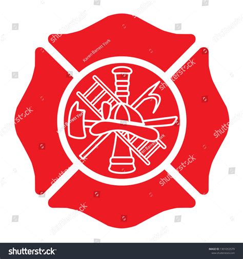 Fire Department Emblem Center Design St Stock Vector Royalty Free