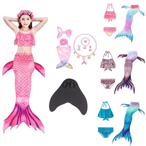 Meerjungfrau Bikini Schwimmen Cosplay Kleine Meerjungfrau Schwanz F R Kinder Bade Bekleidung M