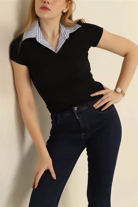 Secret Passion Lingerie Siyah Poplin Yakalı Ottoman Bluz Fiyatı Yorumları Trendyol