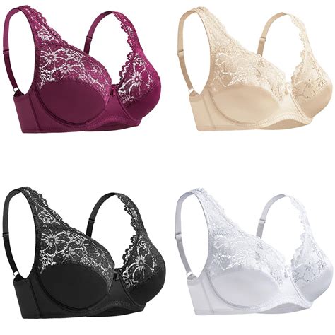 Womens Bra Sexy Lingerie Plus Size Bras Floral Lace Underwire Brassiere BH Tops Perspective
