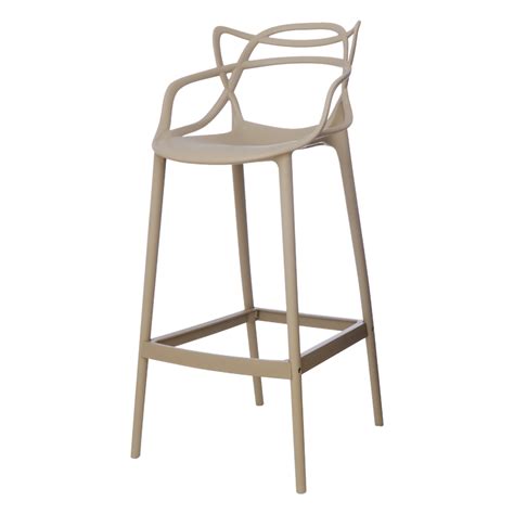 Banqueta Allegra Nude Polipropileno Cozinha Bar Bistrô Bancada