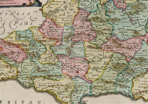 Ancient Dorset Map Old Antique Map of Dorset 1665 old Map - Etsy UK
