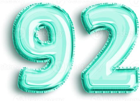Metallic Turquoise Number 92 Party Balloon 57095655 Png