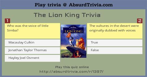 The Lion King Trivia