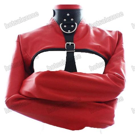 Women Pu Leather Half Body Harness Cupless Straight Jacket Restraint