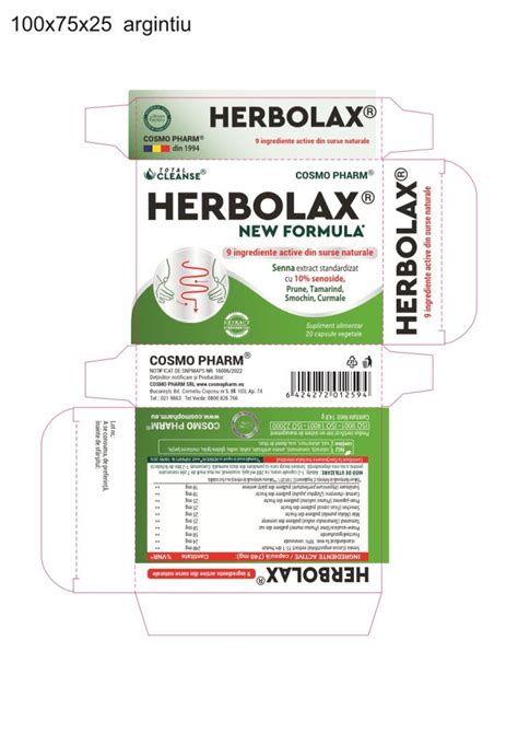 Scapa De Constipatie Cu Herbolax New Formula By Cosmo Pharm