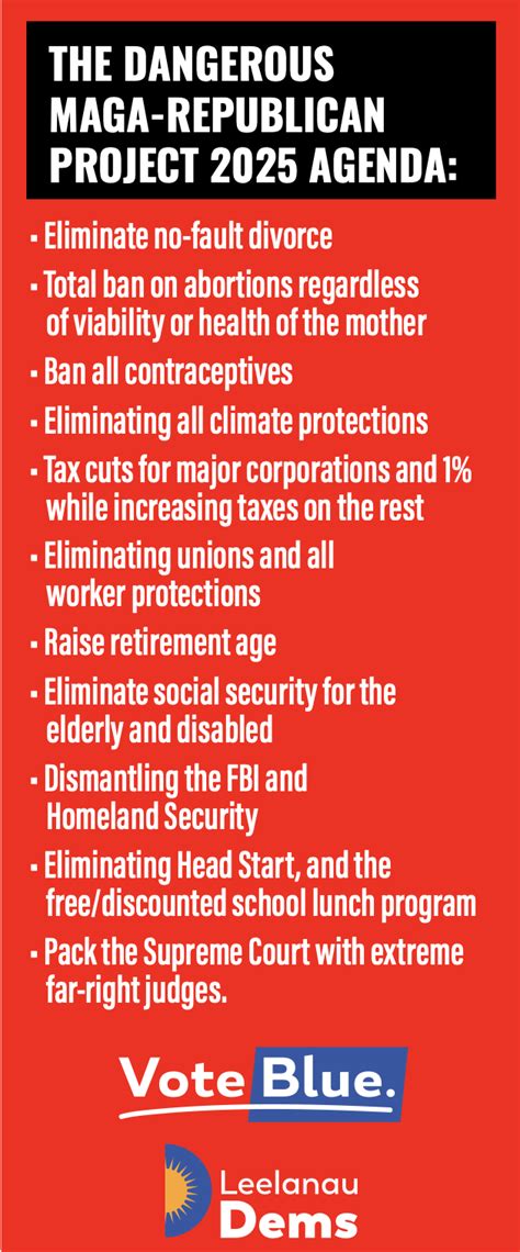 Project 2025-Republican’s Roadmap to End Democracy – Leelanau Democrats