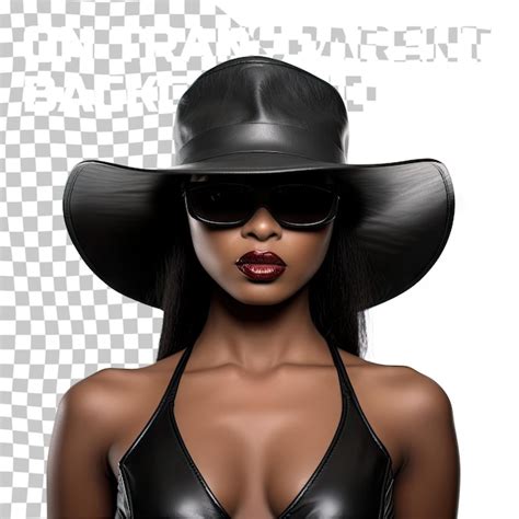 Une Femme En Bikini Noir Portant Un Chapeau Isol E Isol E Sur Un Fond Transparent Psd Premium