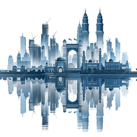 mumbai skyline  gray landmarks blue sky  reflections mumbai
