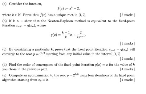 Solved A Consider The Function F X Xk 2 Where K