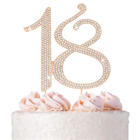 18th Birthday Cake Topper Rose Gold Metal Decoration